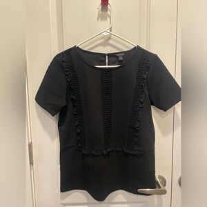 Ann Taylor Black Ruffle Blouse